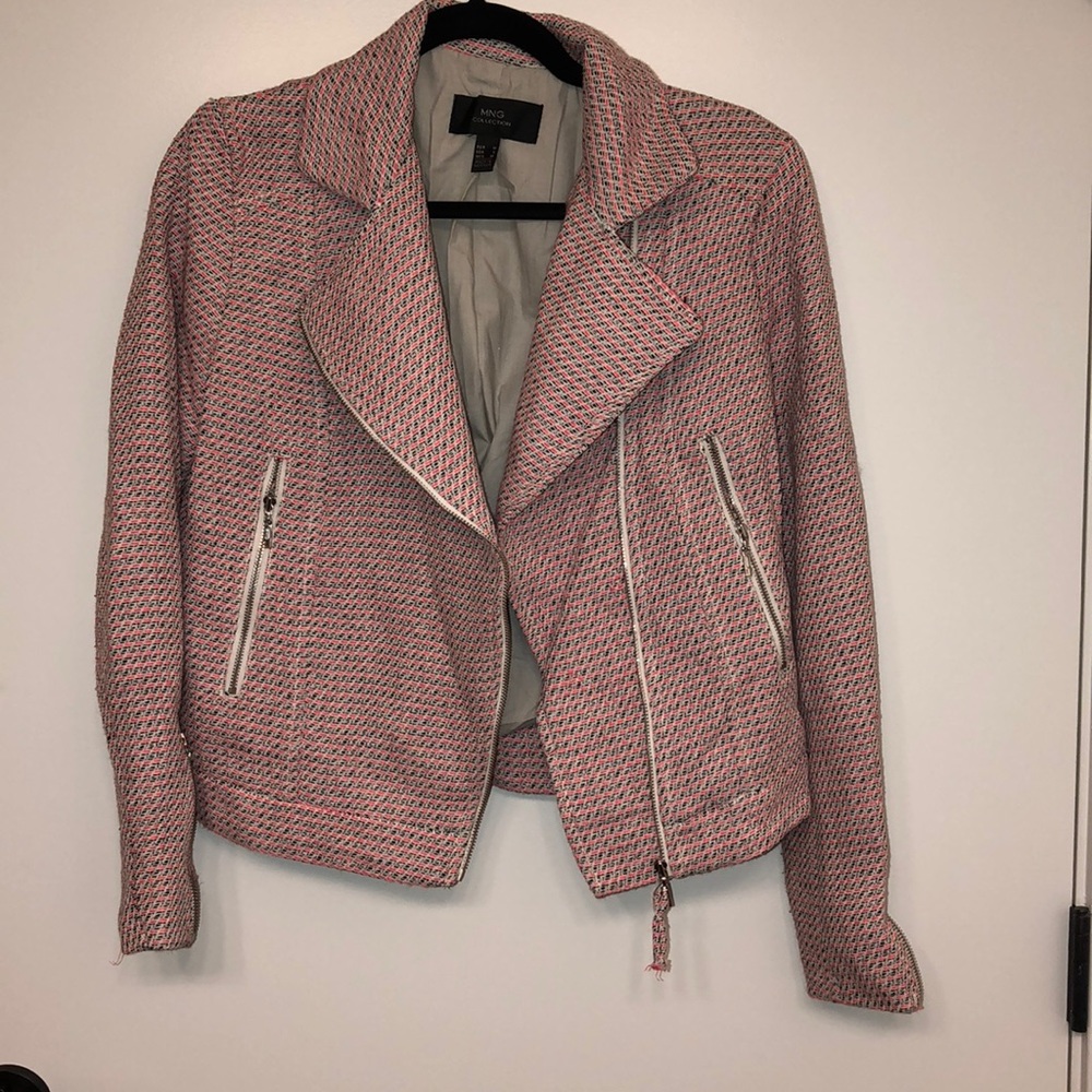 Mango Tweed Motorcycle Jacket